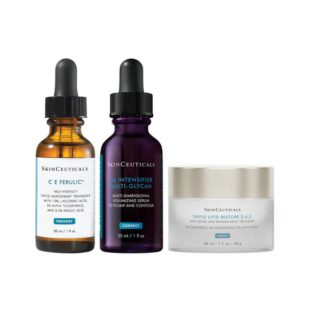 SkinCeuticals C E Ferulic, H.A Intensifier Multi-Glycan, Triple Lipid Restore 2:4:2 Bundle