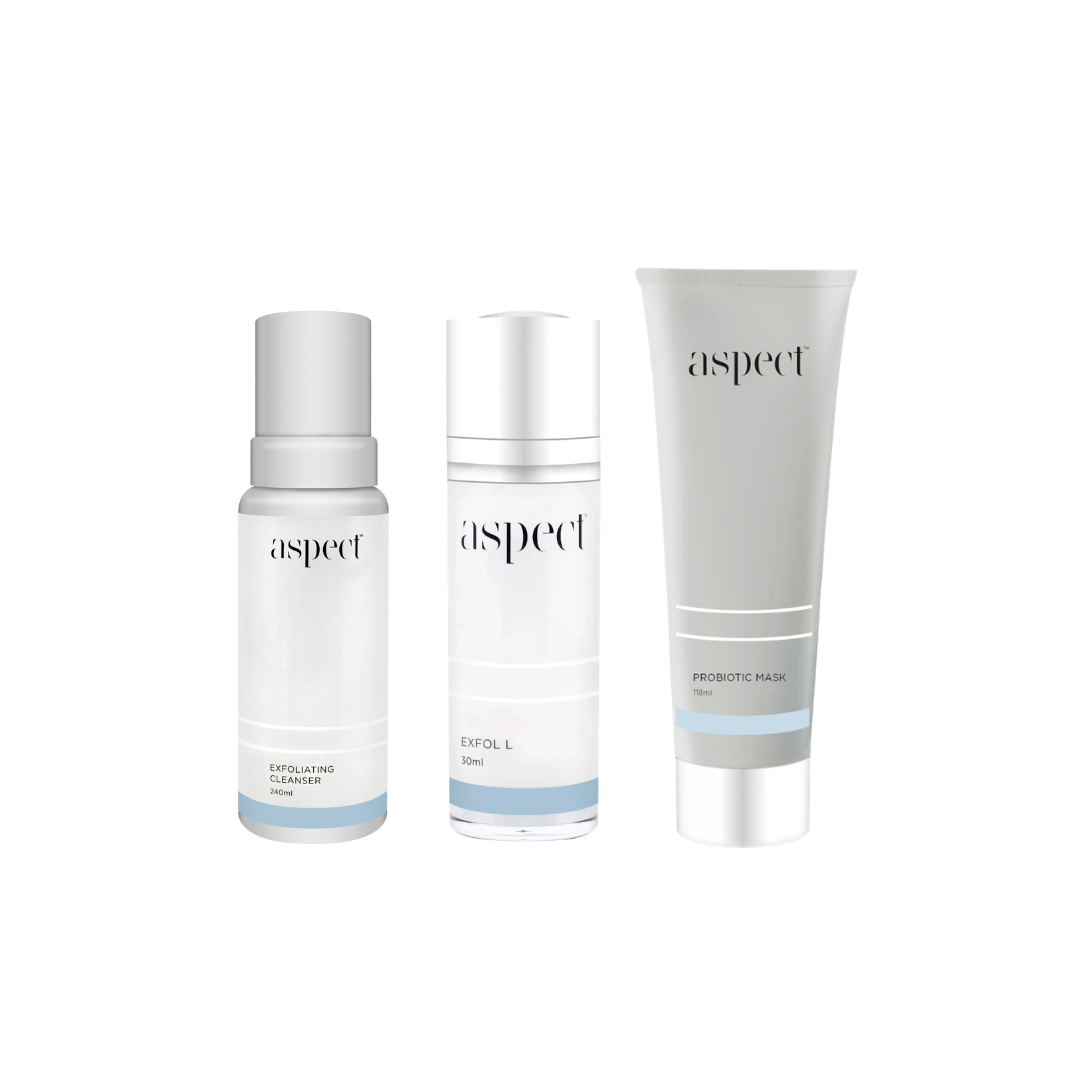Aspect Exfoliating Cleanser + Exfol L + Probiotic Mask Bundle