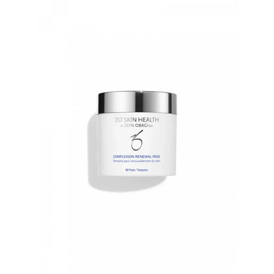 ZO Skin Health Complexion Renewal Pads container with silver lid on white background