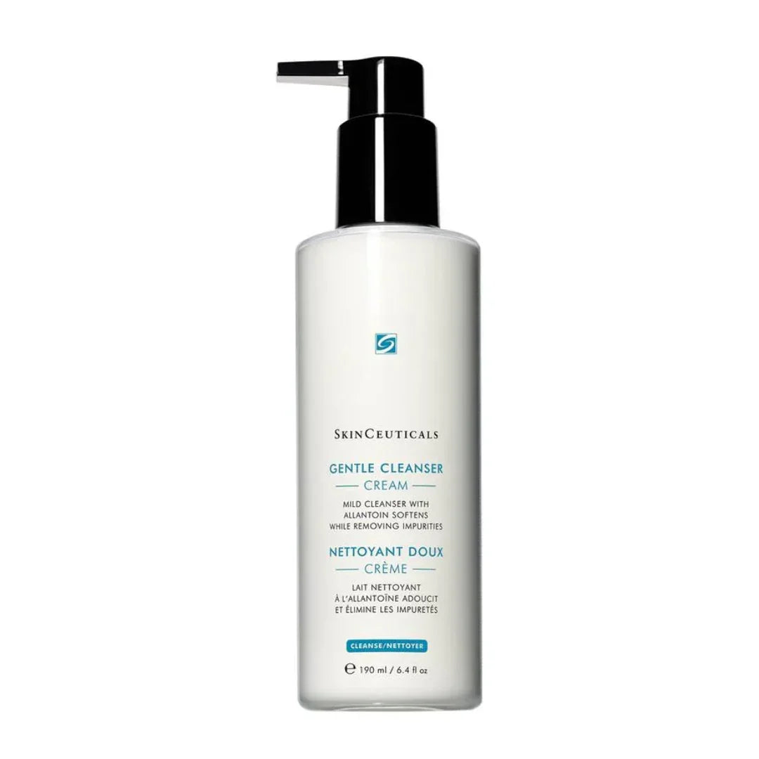 SkinCeuticals Gentle Cleanser cream bottle with black pump for mild facial cleansing