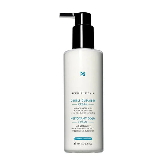 SkinCeuticals Gentle Cleanser cream bottle with black pump for mild facial cleansing