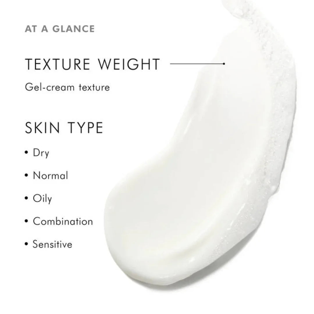 Gel-cream texture skincare product suitable for dry, normal, oily, combination, and sensitive skin
