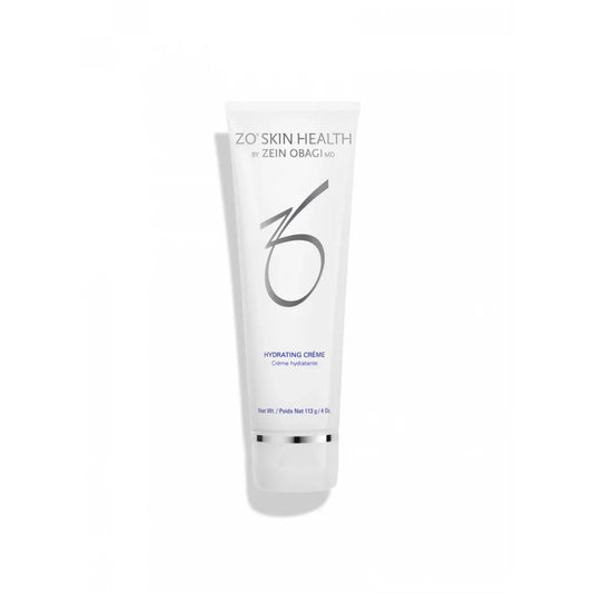 ZO Skin Health Hydrating Crème tube for moisturizing skincare, 113g, white with silver accents