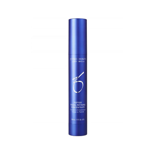 ZO Skin Health Peptide Facial Refining Concentrate in blue 30ml bottle on white background