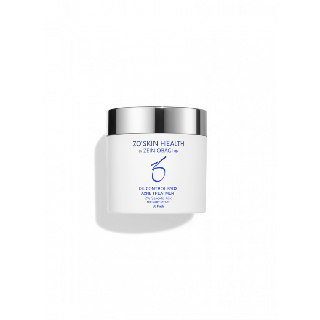 ZO Skin Health Oil Control Pads acne treatment container with 2% salicylic acid, 60 pads