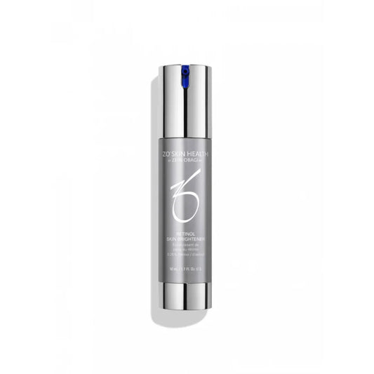 ZO Skin Health Retinol Skin Brightener 0.25% serum bottle with silver and blue pump