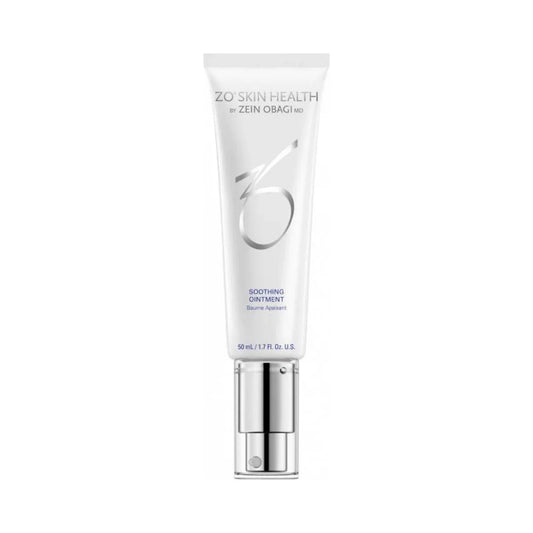 ZO Skin Health Soothing Ointment by Zein Obagi in sleek white tube with silver pump